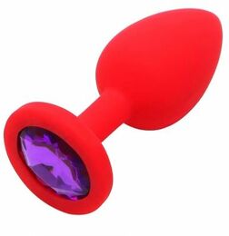 Анальная пробка Red Silicone Dark Violet, M