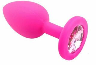 Анальная пробка Pink Silicone Light Pink, S