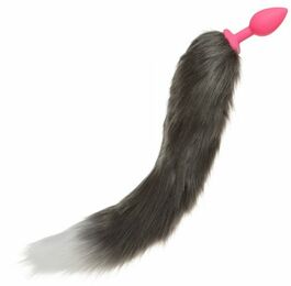 F61289 Анальная пробка Silicone с хвостом Енот, Raccoon Tail S