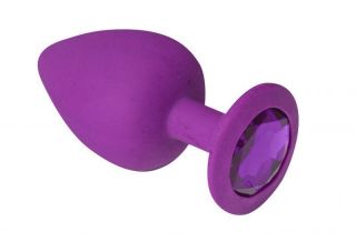 Анальная пробка, Purple Silicone Amethyst, M