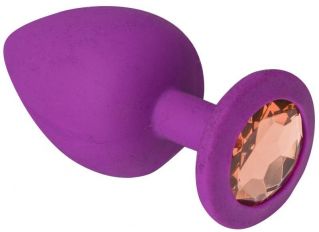 Анальная пробка, Purple Silicone Citrine, L