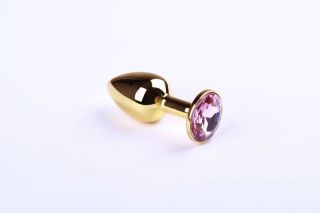 Анальная пробка,Gold Pink Topaz, S