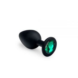 Анальная пробка, Black Silicone Emerald, M