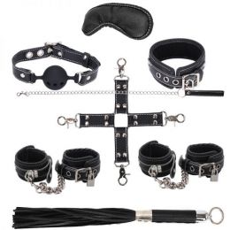 Набор для БДСМ игр BDSM-NEW Soft Genuine Leather Bondage Set, Black