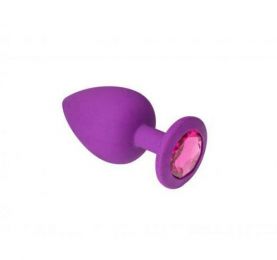 Анальная пробка, Purple Silicone Pink-Rhodolite, M