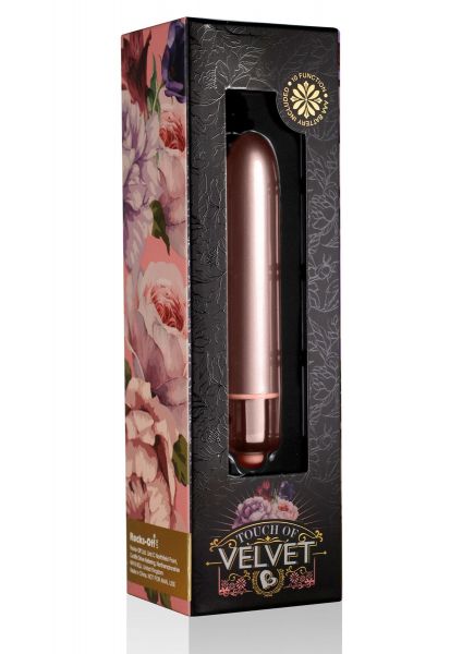 Вибропуля Rocks Off RO-90mm Touch of Velvet Rose Blush матовая, 10 режимов работы, на батарейке