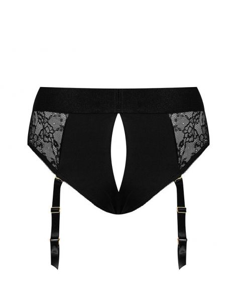 Кружевные трусы для страпона с подвязками для чулок Strap-On-Me DIVA HARNESS - L