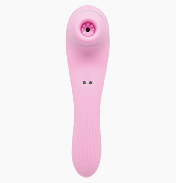 Вибратор и вакуумный клиторальный стимулятор Alive Midnight Quiver Pink - секс-игрушка 2в1