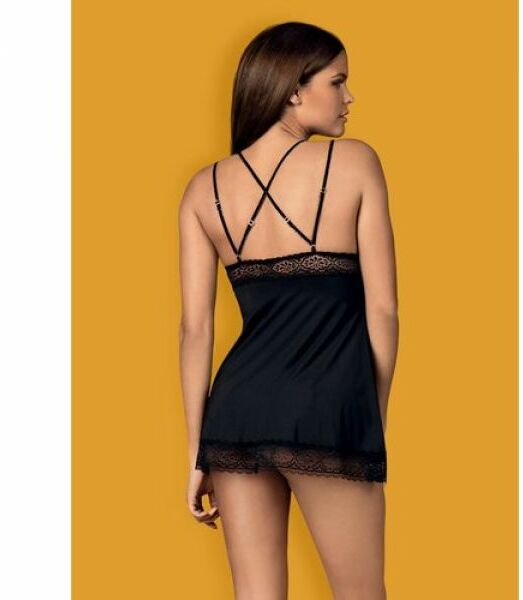 Cорочка Obsessive Lolitte babydoll & thong black S/M