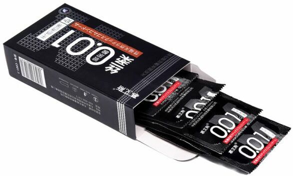 Набор ультратонких презервативов 0,01 мм с дополнительной смазкой, Black 10 шт