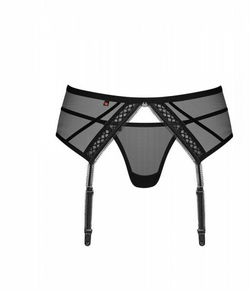 Пояс со стрингами Obsessive 855-GAR-1 garter belt & thong L/XL
