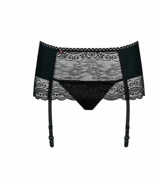 Пояс для чулок стринги Obsessive Miamor L/XL черный