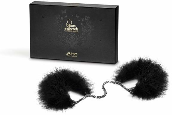 Пушистые наручники Bijoux Indiscrets Za za zu - feahter handcuffs, перьевые, подарочная упаковка
