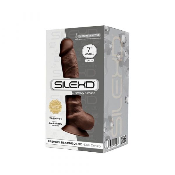 Фаллоимитатор SilexD Johnny Brown (MODEL 1 size 7in), двухслойный, силикон+Silexpan, диаметр 3,8см