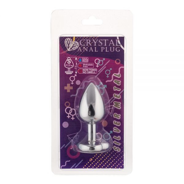 Анальная пробка, Silver Heart Sapphire, S