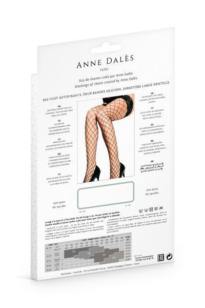 Чулки в крупную сетку Anne De Ales ERICA T4 Black