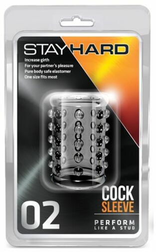 Насадка STAY HARD - COCK SLEEVE 02, CLEAR