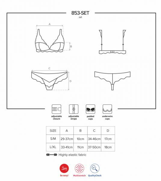 Комплект Obsessive 853-SET-2 set 2-pcs white L/XL