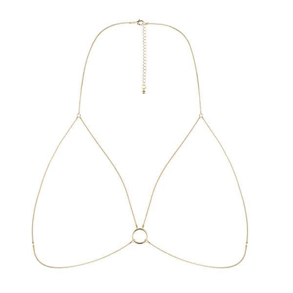 Цепочка портупея Bijoux Indiscrets Magnifique Bra Chain - Gold, украшение на тело