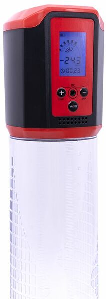 Автоматическая вакуумная помпа Men Powerup Passion Pump Red, LED-табло, перезаряжаемая, 8 режимов