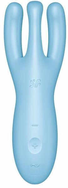Клиторальный смарт вибратор Satisfyer Threesome 4 Blue с тремя пальчиками