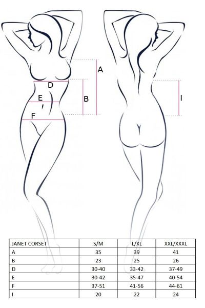 Корсет с пажами JANET CORSET white XXL/XXXL - Passion, трусики, полупрозрачный