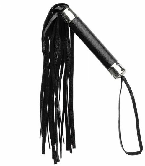 F61421 Плетка из экокожи FLOGGER METAL BLACK