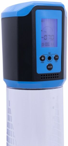 Автоматическая вакуумная помпа Men Powerup Passion Pump Blue, LED-табло, перезаряжаемая, 8 режимов