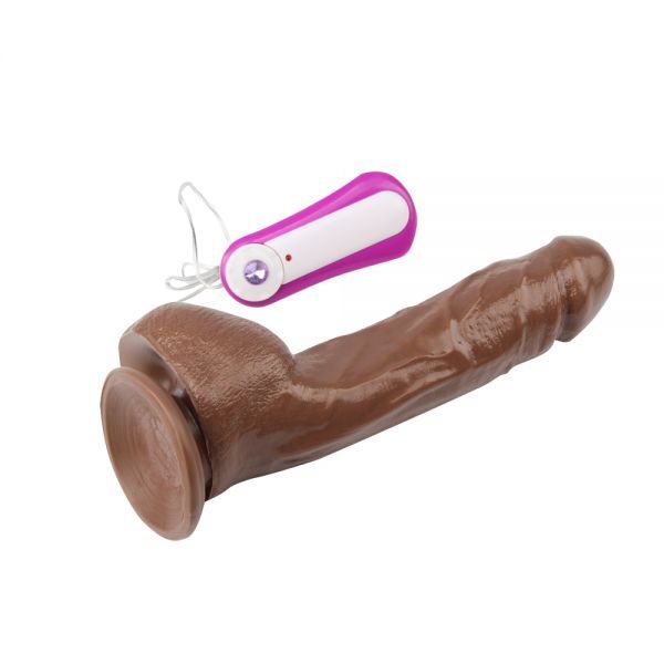 Вибромассажер MR.MARCUS' 9.9" Vibrating Dildo, Brown
