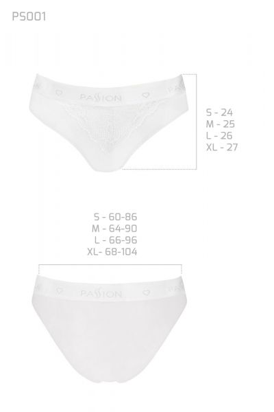 Трусики с широкой резинкой и кружевом Passion PS001 PANTIES white, size L