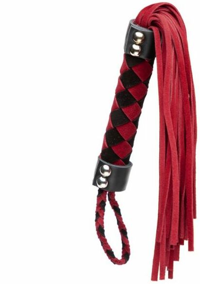 F61416 Плетка из замши ромб FLOGGER BLACK/RED