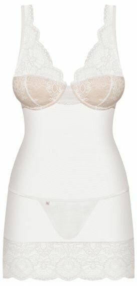Сорочка Obsessive 853-CHE-2 chemise & thong white L/XL