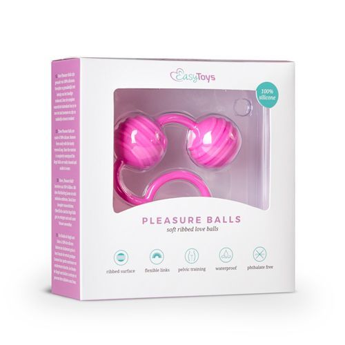 Вагинальные шарики Easytoys Vertical Ribbed Geisha Balls, Pink