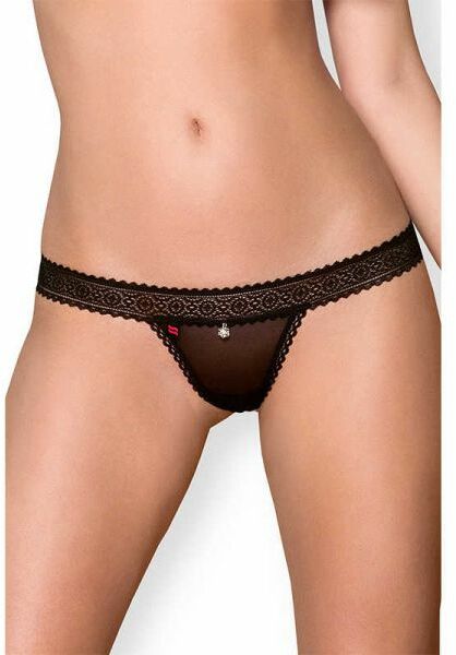Стринги кружево черный Obsessive 862-THO-1 thong S/M