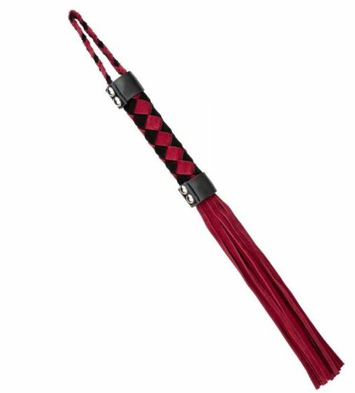 F61416 Плетка из замши ромб FLOGGER BLACK/RED