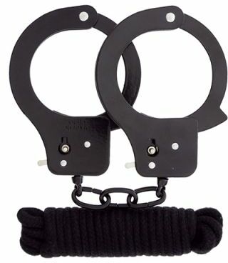 Набор BONDX METAL CUFFS & LOVE ROPE SET, BLACK