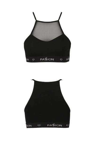 Спортивный топ с прозрачной вставкой Passion PS006 TOP black, size L
