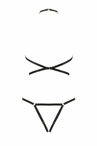 Портупея-боди из стреп IVENA black S/M - Passion Exclusive