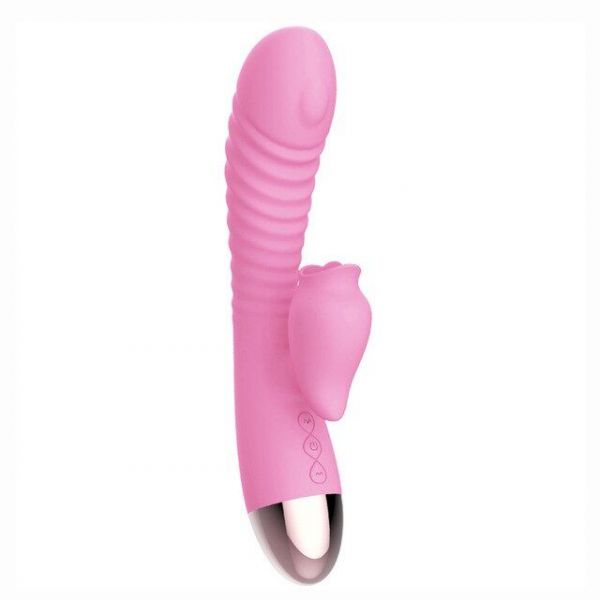 Вибратор-кролик с подогревом и шаловливым язычком для клитора Leten Wonderful Pink