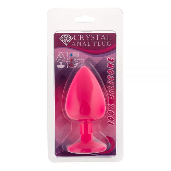 Анальная пробка, Pink Silicone Topaz, L