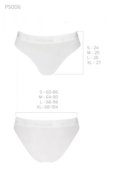 Трусики с прозрачной вставкой Passion PS006 PANTIES white, size XL