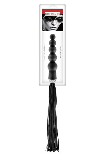 Флоггер с ручкой - анальными бусами Fetish Tentation Whip with Rosary Handle