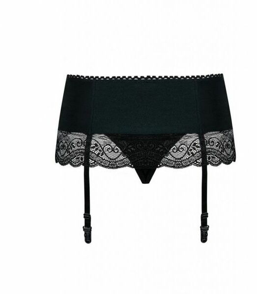 Пояс для чулок стринги Obsessive Miamor L/XL черный