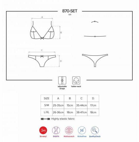 Комплект Obsessive 870-SET-3 2 pcs set S/M
