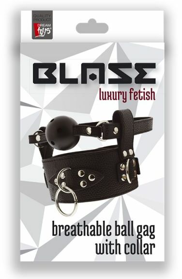 Кляп с ошейником BLAZE BREATHABLE BALL GAG WITH COLLAR