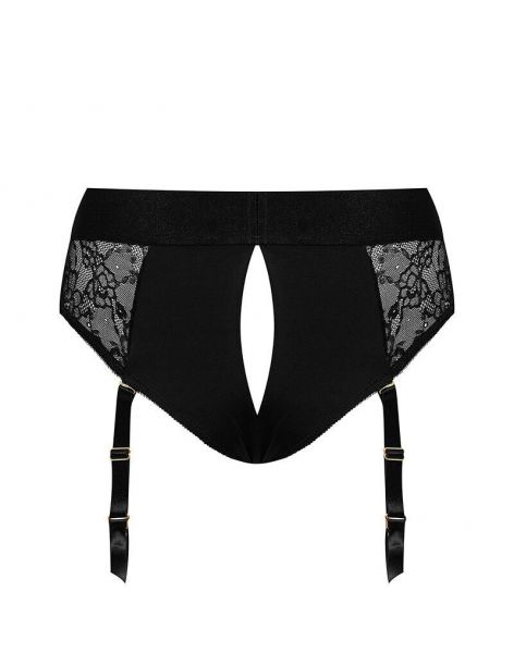 Кружевные трусы для страпона с подвязками для чулок Strap-On-Me DIVA HARNESS - S