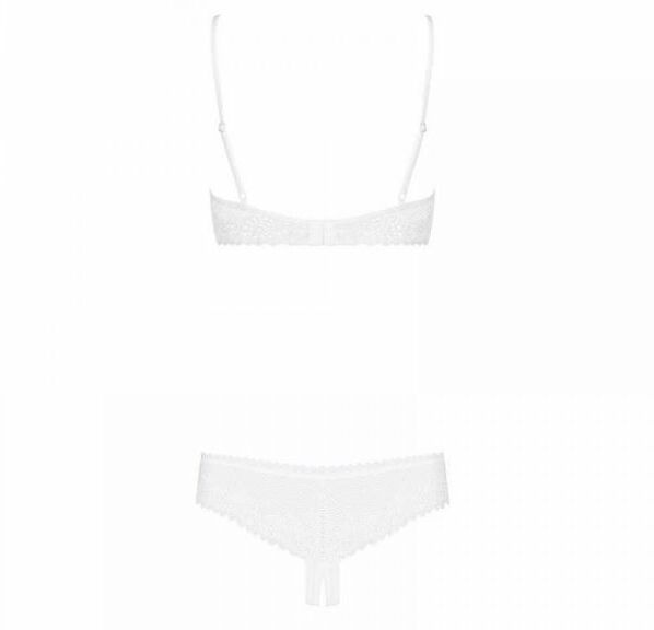 Комплект открытая грудь Obsessive ALABASTRA Set L/XL белый