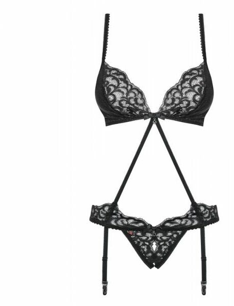 Боди Laluna crotchless teddy black S/M