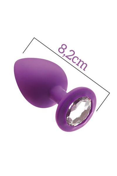 Анальная пробка с кристаллом MAI Attraction Toys №48 Purple, длина 8,2см, диаметр 3,5см