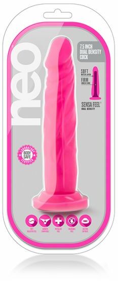 Фаллоимитатор NEO 7.5INCH DUAL DENSITY COCK NEON PINK